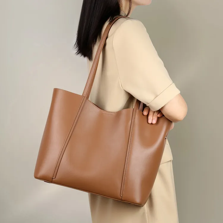 包包女款爆款2025新款大容量托特包牛皮真皮通勤单肩包上班专用包