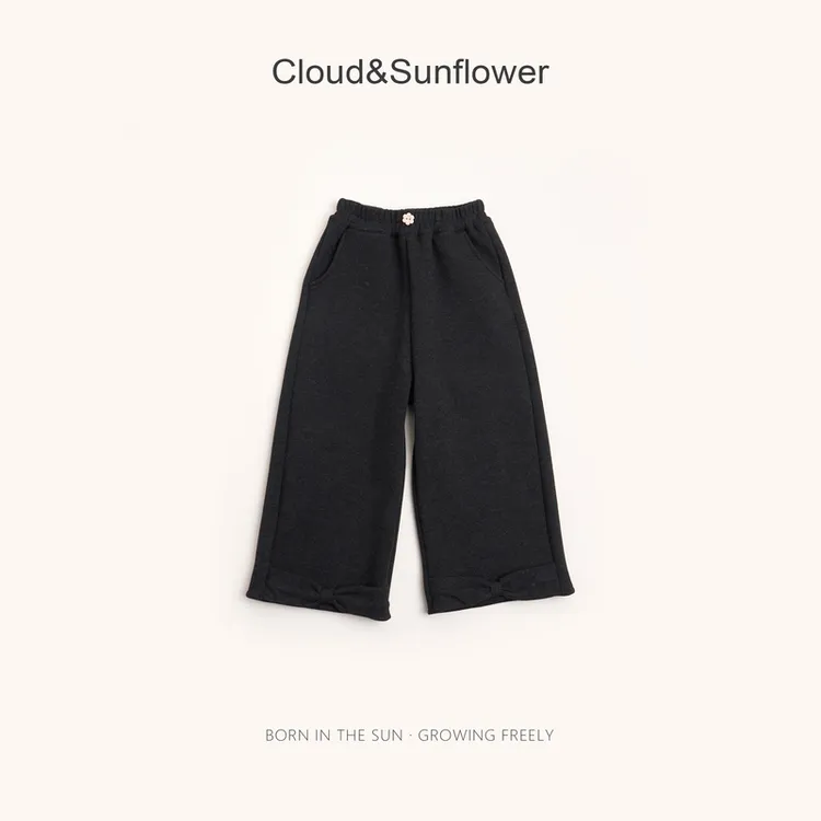 【云朵小葵】女童冬季新款爆款潮流裤腰小花扣休闲直筒裤256358