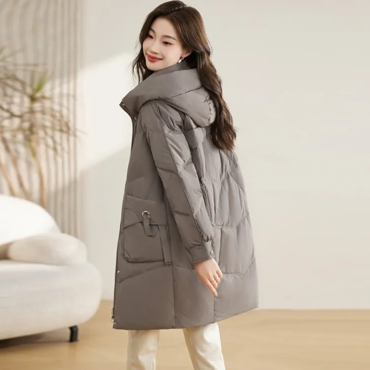 【莫瑞】九江羽绒服女中长款2025冬季新款洋气轻薄流行爆款平湖外套