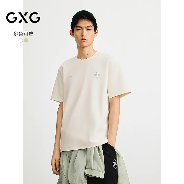 GXG男装 T恤圆领多色短袖针织 25年春#G25X441010