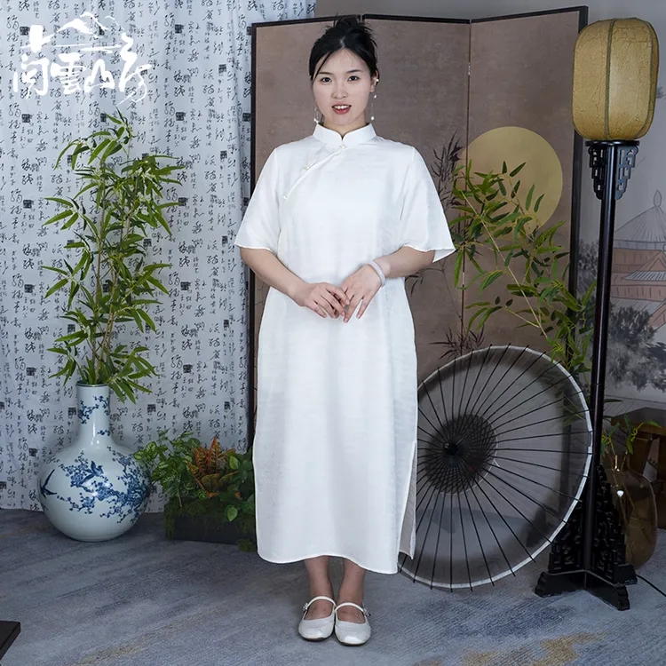 问云山房【奢品】兰花正绢款100%桑蚕丝提花工艺夏装中式