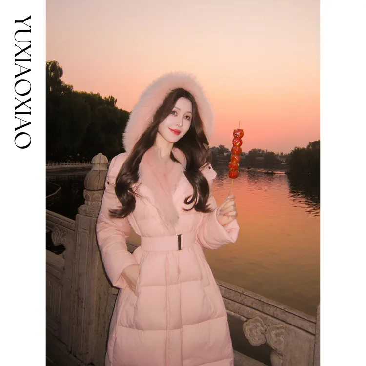 余潇潇【冰雪奇遇】三防95白鹅绒可拆卸狐狸毛领保暖长款羽绒服冬季