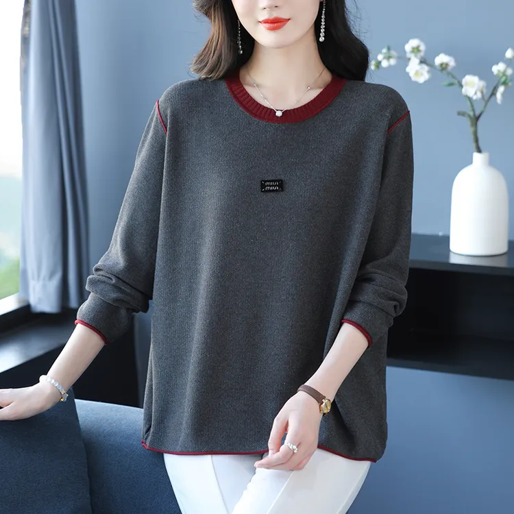 大码宽松遮肚子冰丝针织衫韩版宽松上衣胖妈妈显瘦薄款毛衣打底衫