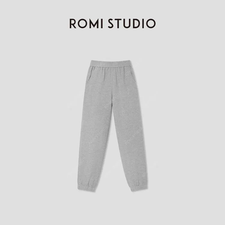 ROMI STUDIO“都市休闲”100%棉双面肌理宽松窄脚休闲裤RW24WX41144