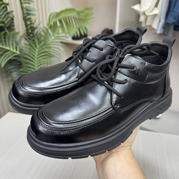 线下500+品牌撤柜男鞋黑色加绒休闲皮鞋男款中帮马丁靴保暖休闲鞋