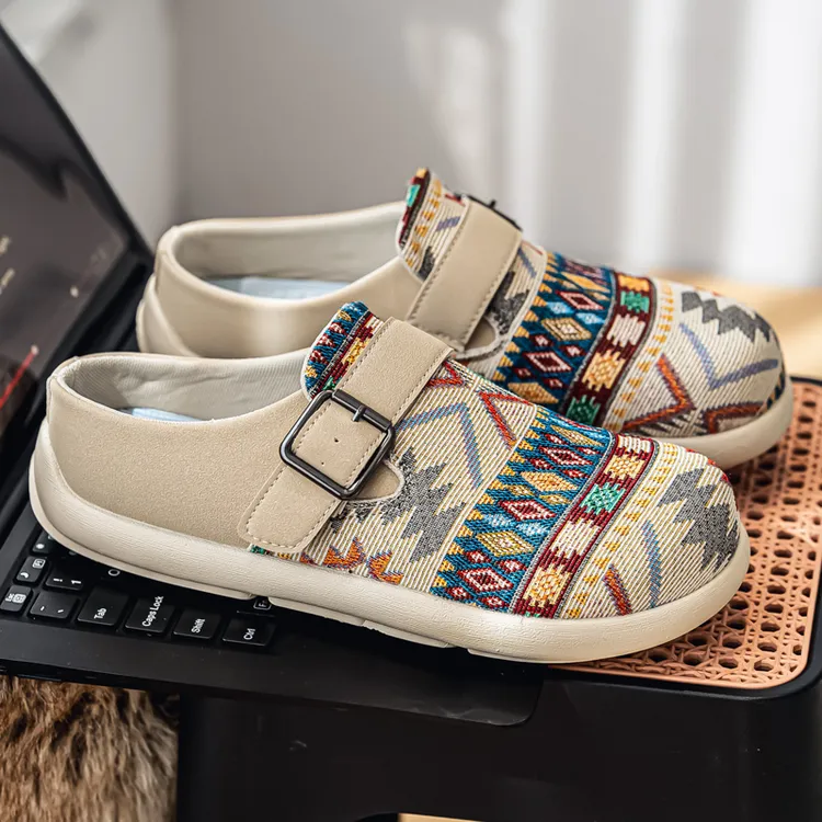 男士拖鞋2026年春季新款一脚蹬男鞋户外休闲包头半拖老北京布鞋男商品图