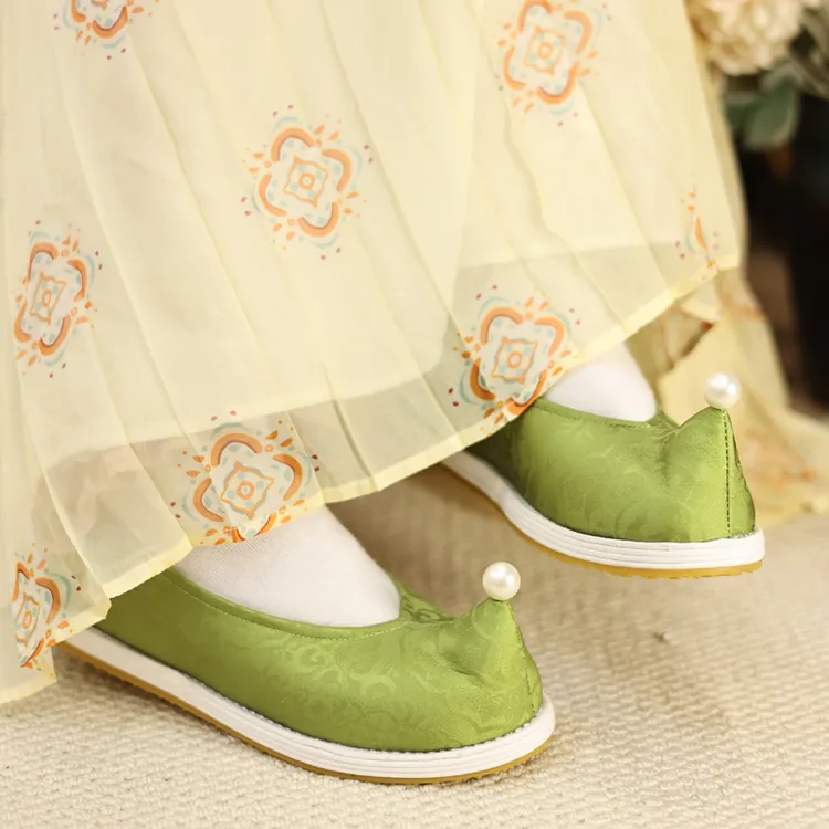 公卿X江南朱记【三兔共耳】千层底汉服鞋传统老北京工艺平跟