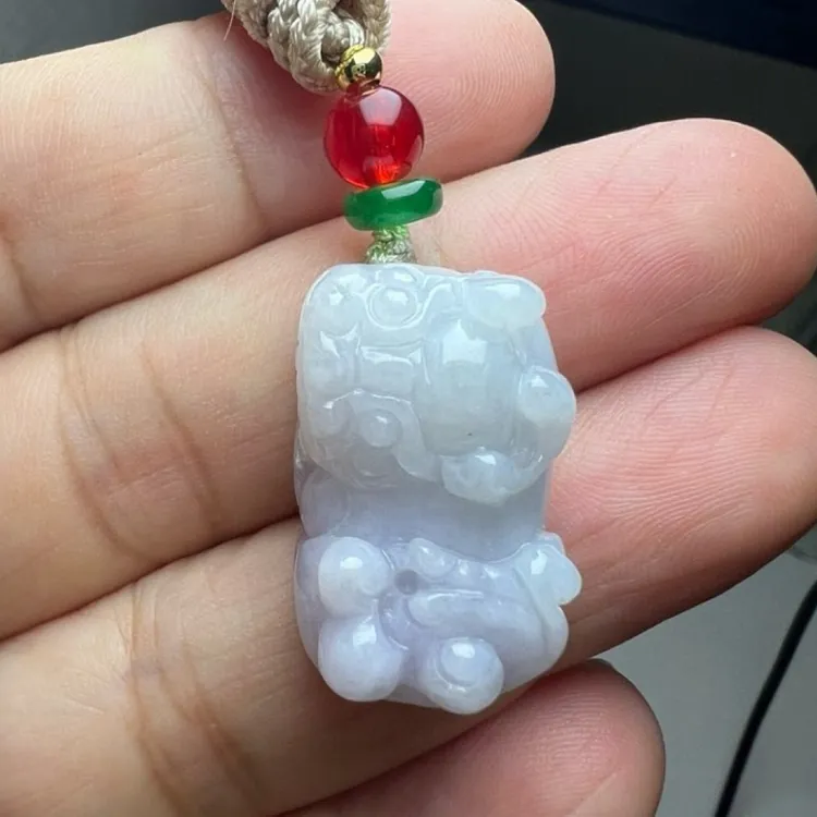 非金属大理石吊坠 冰紫貔貅吊坠