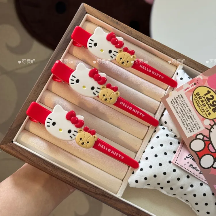 日系可爱大号鸭嘴刘海发夹卡通甜美少女凯蒂发饰kitty发夹收纳