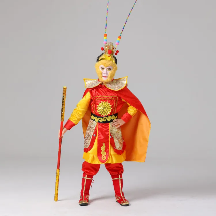孙悟空的衣服小孩齐天大圣套装美猴王服装孙行者猴子西游记演出服