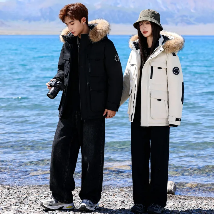 波司派克羽绒服情侣款冬季时尚毛领时尚百搭户外工装羽绒外套