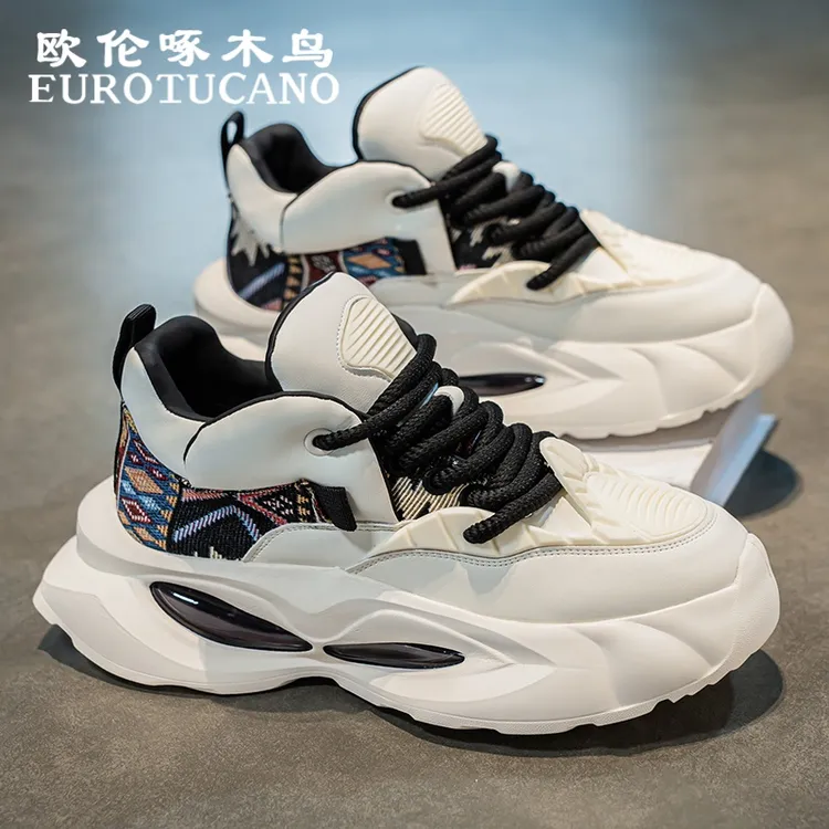 欧伦啄木鸟EUROTUCANO男鞋冬季厚底老爹鞋子男款时尚耐磨运动鞋