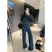 L & L 云云【条纹间奏】条纹套装阔腿裤上衣早秋穿搭女BQ711