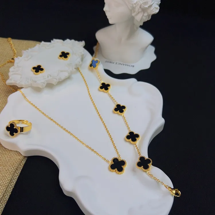 铜合金亚克力项链 哈尼西牧时尚百搭四件套#0009342