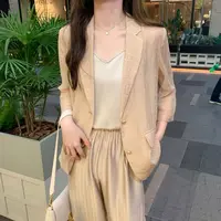 清 冰奶茶夏季薄款轻奢天丝莱赛尔西装外套XZ88