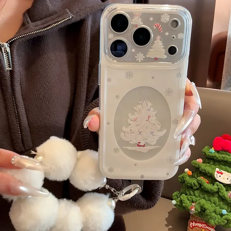 雅天立冬日雪花圣诞树适用苹果17华为手机壳P70vivooppo小米15软