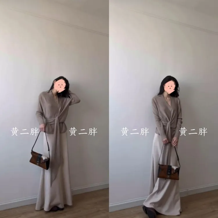 秋季穿搭韩系高级感针织连衣裙子女2025新款气质搭配一整套秋冬装