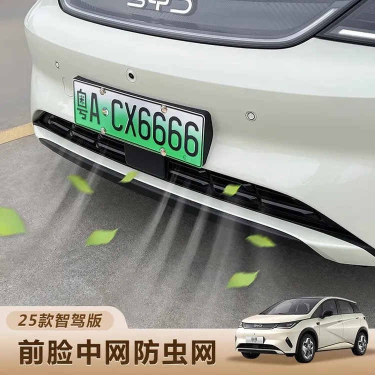 比亚迪海豚海鸥专用防虫网进风口网卡扣式保护罩亮光黑哑光黑高光