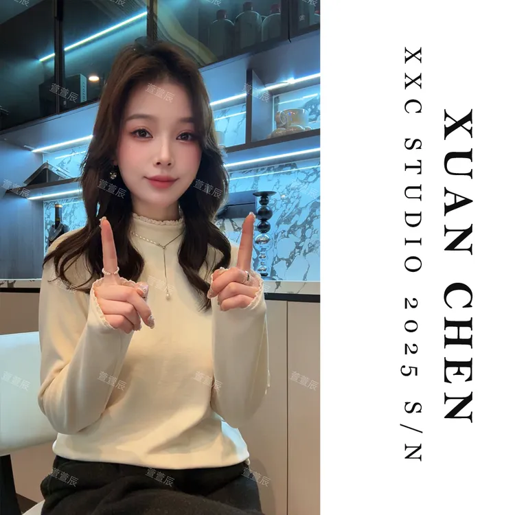 【时尚标配】洋气网红打底衫女内搭韩系秋冬加厚德绒长袖T恤#9178