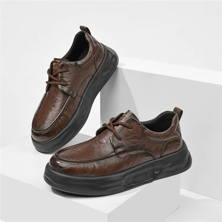 七匹狼春夏新款商务休闲通勤百搭轻量轻防水耐磨复古休闲皮鞋商品图