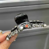 【小魏总珠宝】爱心蝴蝶镶嵌抓夹-7cm