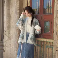 十三余小豆蔻儿[秋江练]2025秋新款慵懒风气质针织开衫外套毛衣女