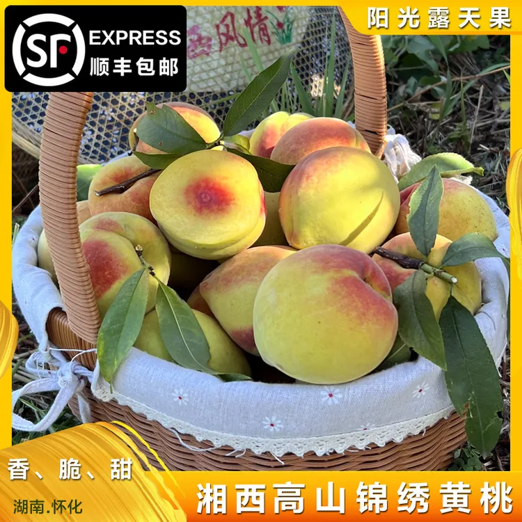【顺丰包邮】湘西高山锦绣黄桃怀化露天阳光红心黄桃现摘香脆甜大果