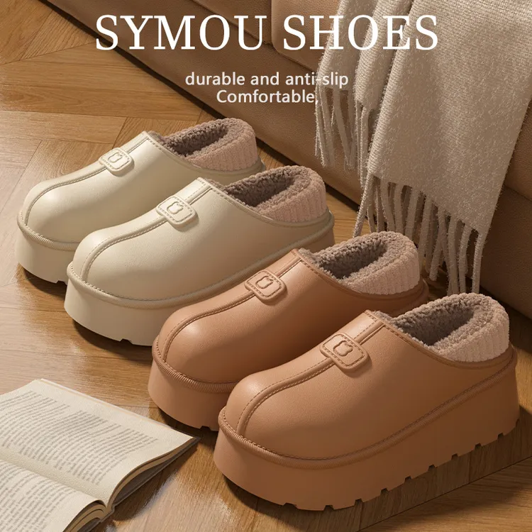 防水棉鞋女秋冬季外穿御风保暖防寒孕妇坐月子鞋加绒软底防滑棉拖