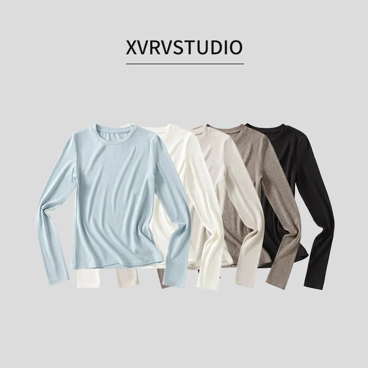 XVRV【淼淼专属】美利奴羊毛打底衫女2025新款秋冬保暖长袖气质上衣