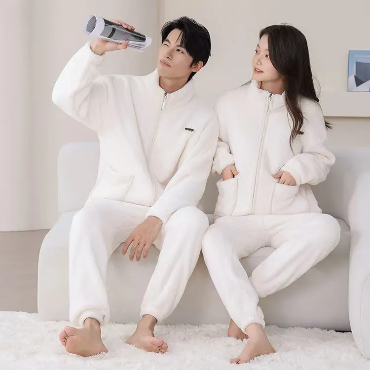2025冬季新款情侣加厚保暖玉兔绒睡衣家居服