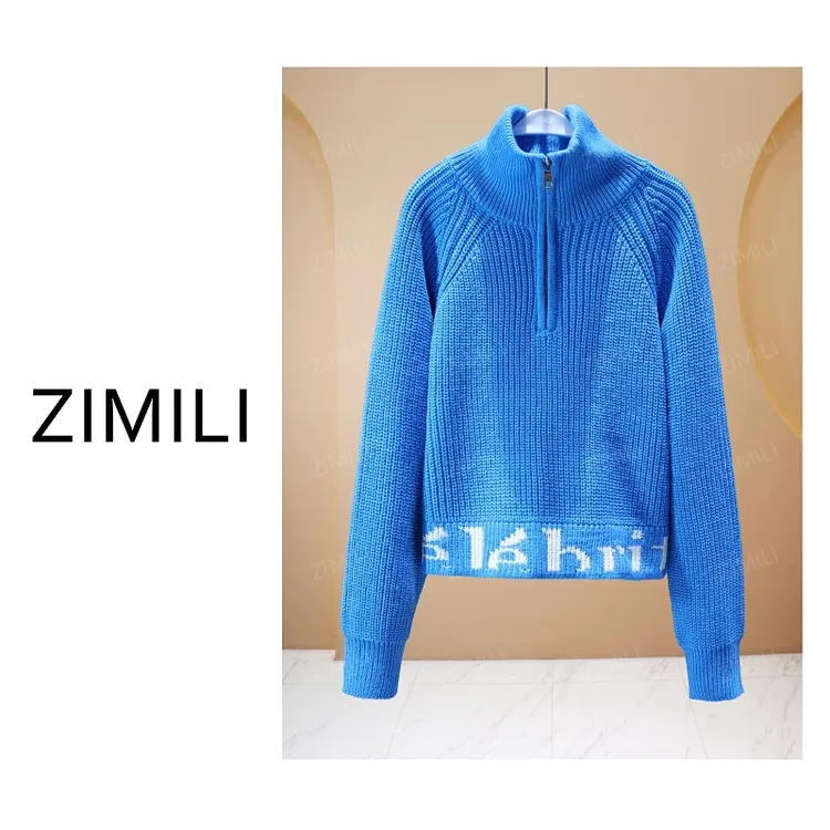 【亮哥欧货女装】冬季加厚羊毛《云积》天青蓝高领羊毛毛衣10118-Q4