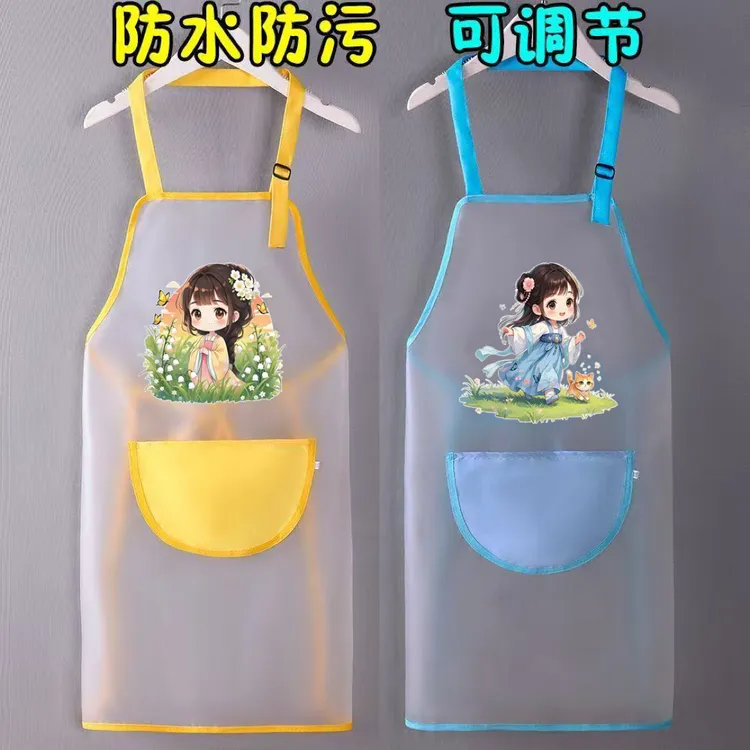 儿童防水无袖罩衣围裙宝宝围兜防脏防油烘焙美术幼儿园画画定制