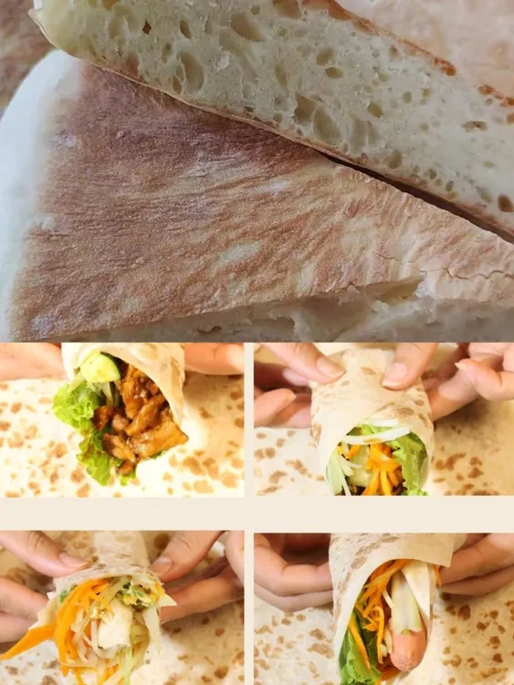 发面大饼+卷饼的混合装 特色美味面食