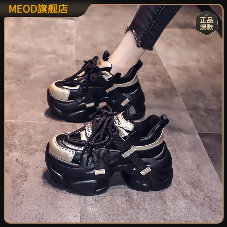 MEOD欧洲站增高老爹鞋女2025新款秋季女鞋子厚底松糕休闲运动鞋