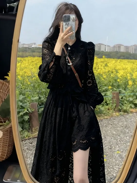 大码女装春秋微胖mm套装短裤法式蕾丝连衣裙女款长裙两件套裙子