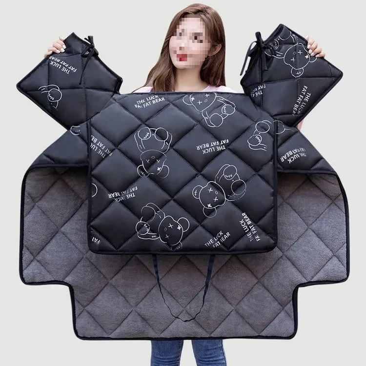 加大春秋电动车挡风被冬电瓶防水加厚防寒季罩加绒保暖摩托车挡风