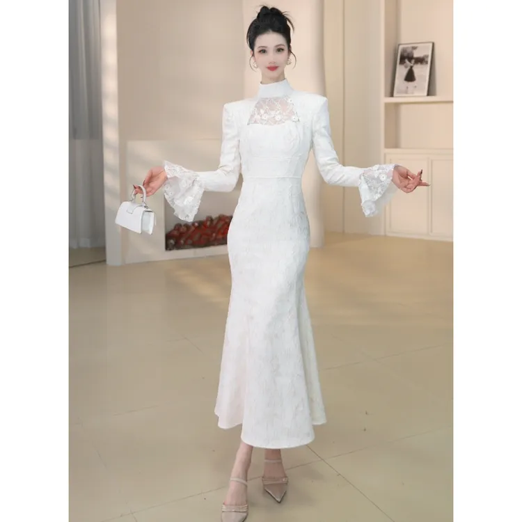 沐子的轻奢私藏【Mu/zi51655】中国风优雅显瘦晚礼服复古气质连衣裙