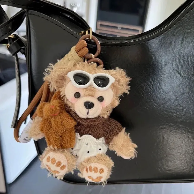 小熊钥匙扣小挂件包包毛绒玩偶达菲车挂饰女友礼物ins潮手工高级