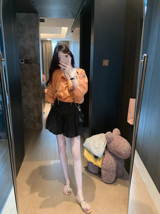 2025夏季新款新中式国风刺绣薄款衬衫女薄款空衬衣上衣百搭半裙