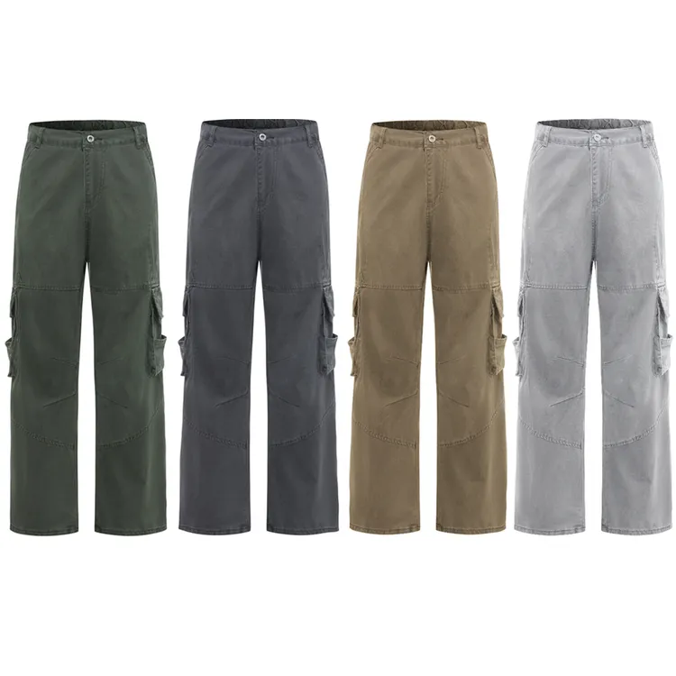 cleanfit多口袋水洗工装裤子男美式高街vintage宽松直筒休闲长裤