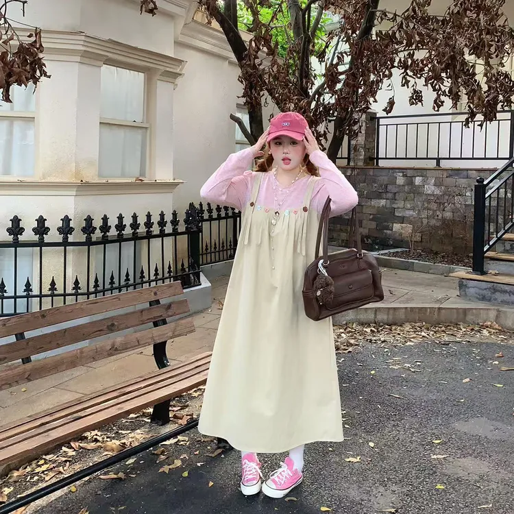 13徐达布【童趣上花】大码连衣裙女秋季微胖针织衫长裙L36964C53