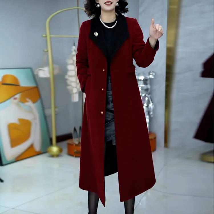 高级感双面双穿毛呢外套女2025秋冬新款女士时尚收腰显瘦大衣外套