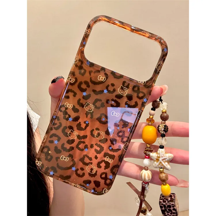 适用苹果iphone17promax豹纹星星16pro链条15ins防摔14韩风手机壳