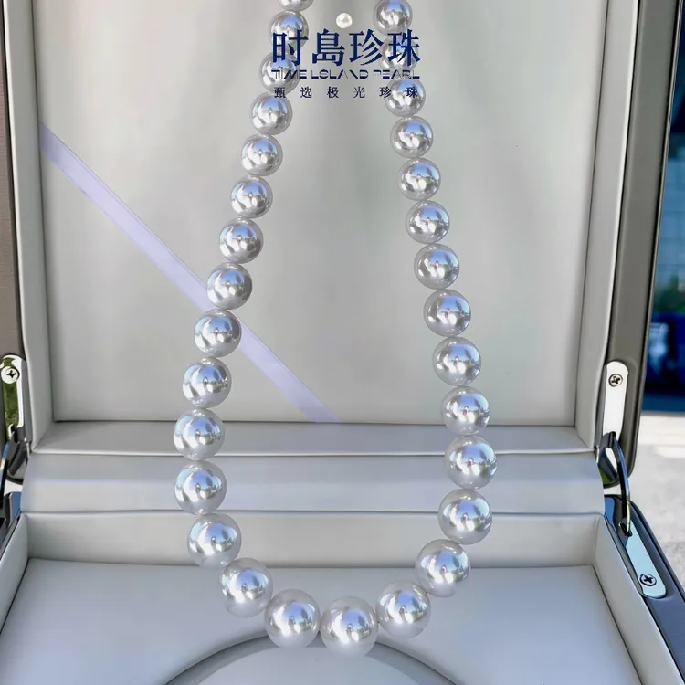 纯天然真品100大颗点位白色珍珠项链长女新款搭配淡海水澳白akoya商品图
