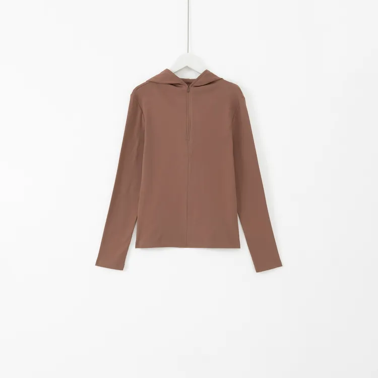 几里与麻 半拉链修身连帽卫衣 衣长56胸围86 2091757