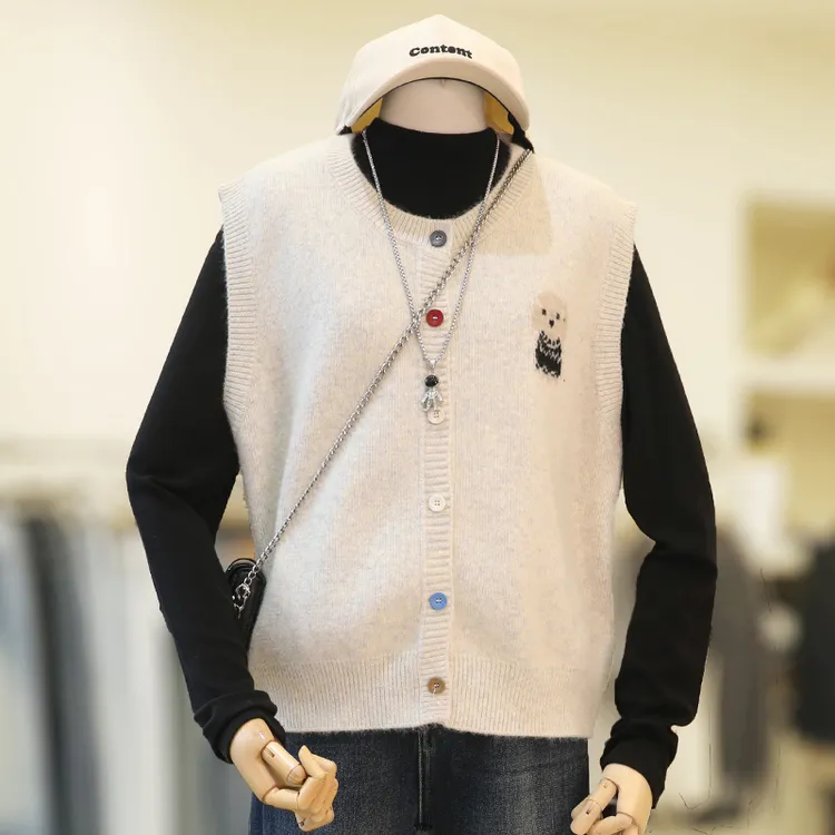 zaw大码胖妹妹针织毛衣马甲女春秋宽松百搭马夹背心/24706