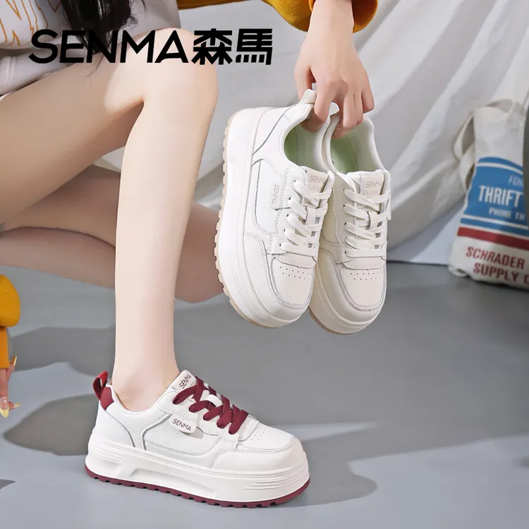 SENMA/森马增高女鞋夏季透气休闲百搭小白鞋时尚潮流女款板鞋