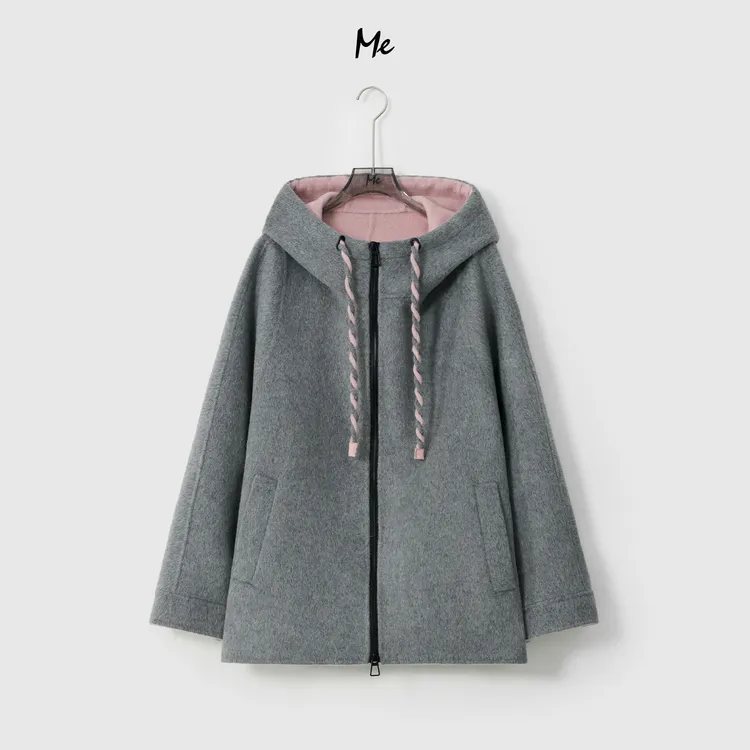 ME【大师绵羊毛双面呢外套】圈圈呢苏力羊驼毛混纺百搭大衣MESA0729