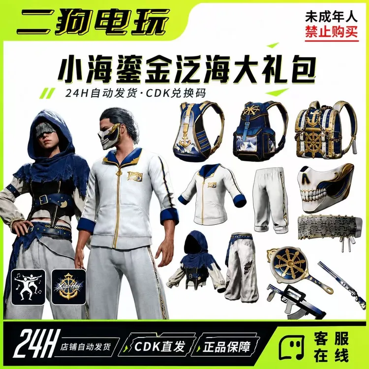 PUBG绝地求生小海联名鎏金泛海白东白色东南亚皮肤CDK兑换码