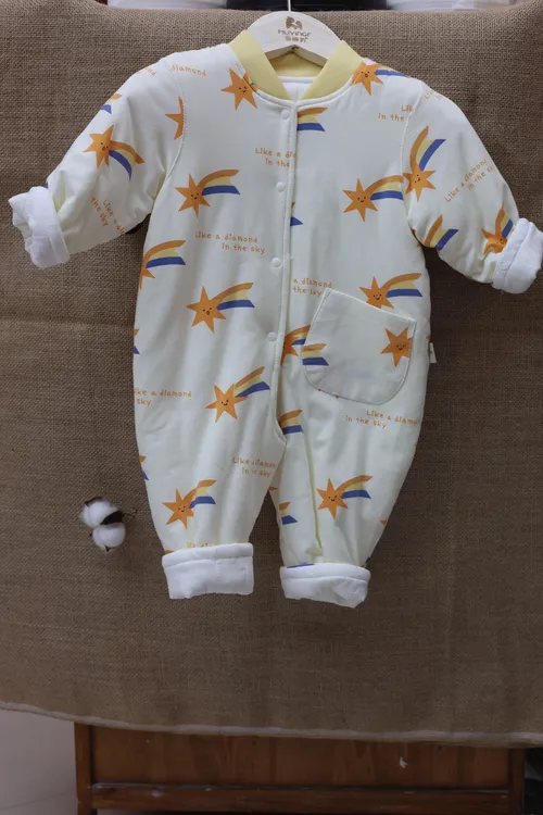 2025爬服幼儿连体衣新生儿秋冬加棉连体衣闭裆开档哈衣